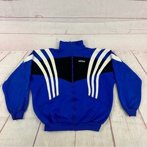 Vintage Adidas Track Jacket 90s Boxy Fit Size Large Mens Blue Full Zip